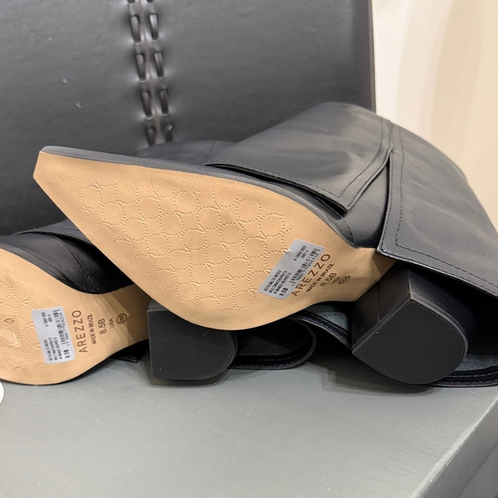 Bianca Mid-Block Leather Bootsquare Point8.5 B 3”Square Heelnwt In Box — image 5 of 8